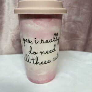 Pink Glass Coffee Cup